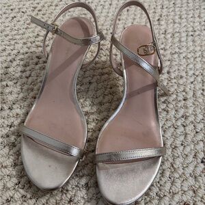 Stuart Weitzman Metallic Gold Kitten Heel